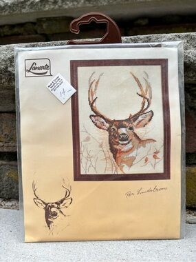 Vintage Lanarte Stag Deer Counted Cross Stitch Kit by Per Lundstrom